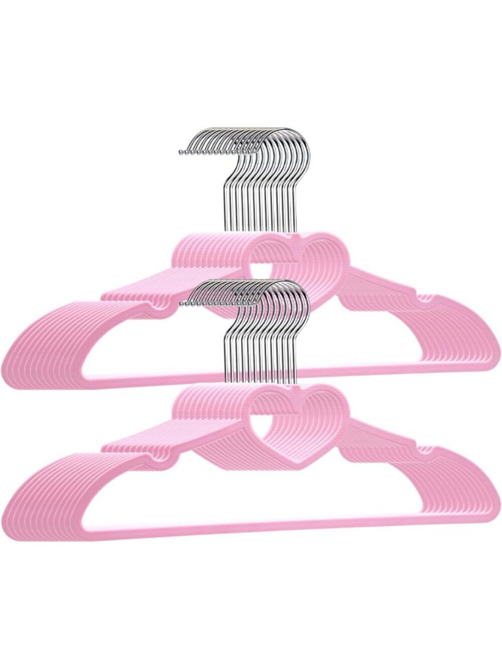 Cute Pink Space-Saving Hangers 20 Pack, Ultra Thin 360° Swivel Hook for Clothes
